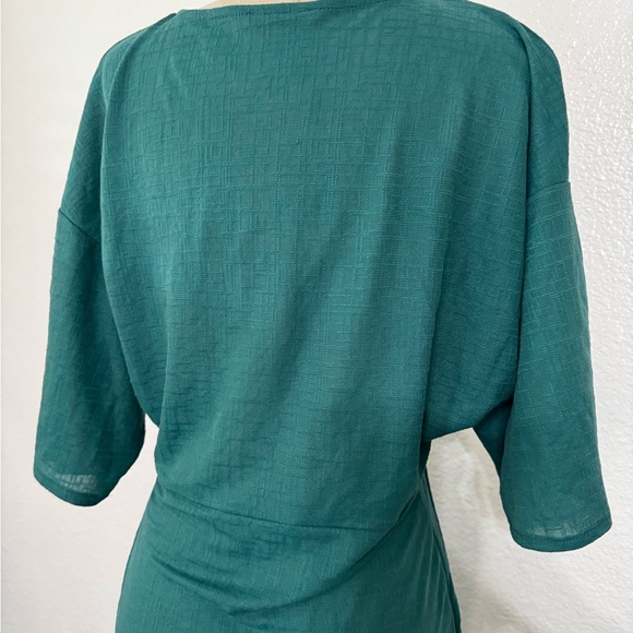 Zara Emerald Green Rustic Flowy Dress Size Small - Picture 11 of 12